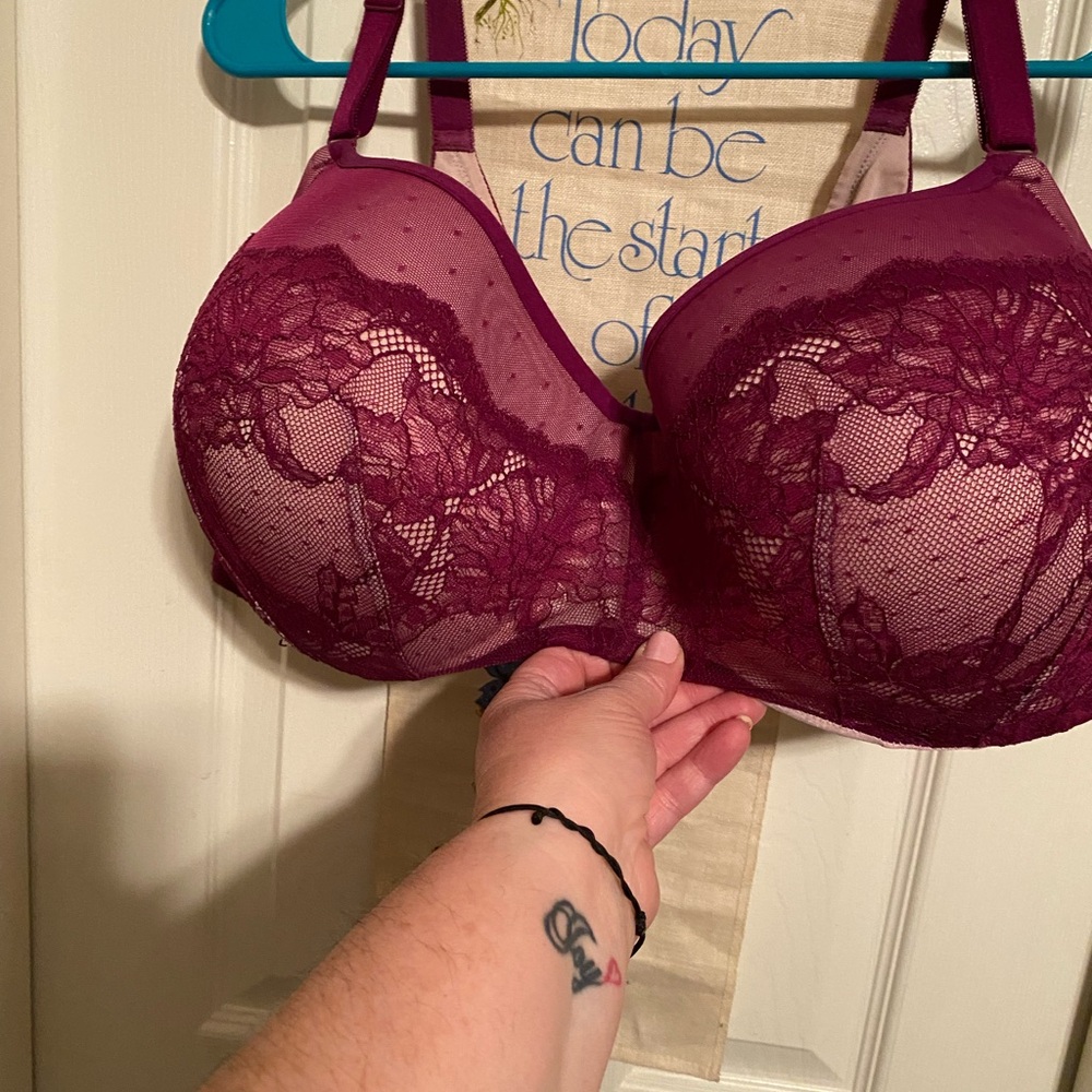Burgundy Underwire Balconette Bra